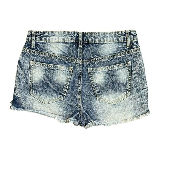 Mossimo Supply Co. Blue Distressed Jean Shorts - Picture 2 of 4